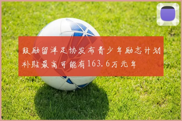鼓励留洋足协发布青少年励志计划补贴最高可能有163.6万元年
